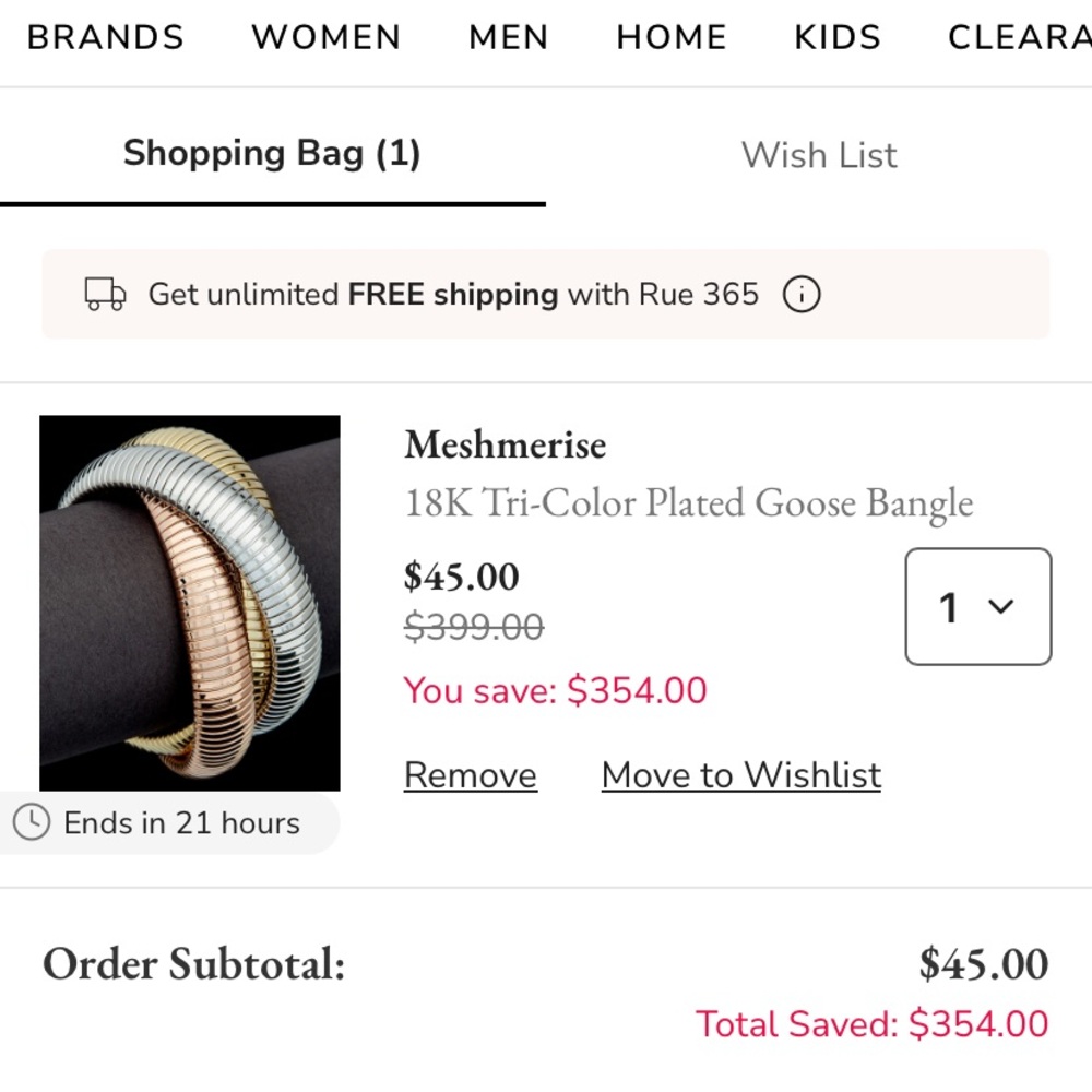 Gold and Silver Classic Bangle Bracelet